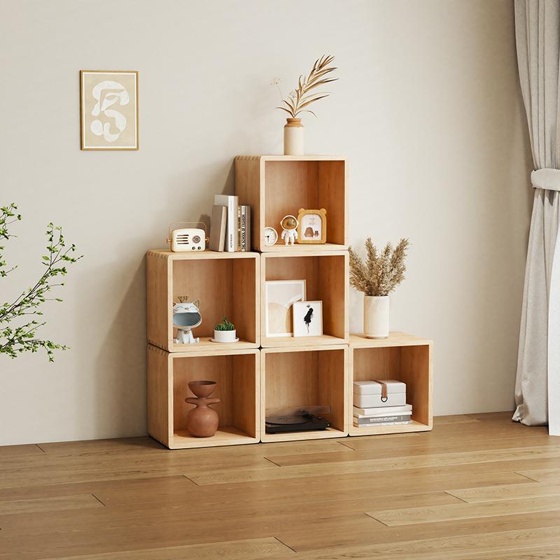 实木格子柜落地置物架展示柜自由组合收纳架储物柜飘窗柜书架新品