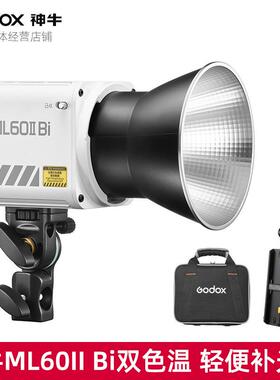 Godox神牛ML60IIBi摄影灯补光灯双色温LED直播视频拍摄采访室内拍