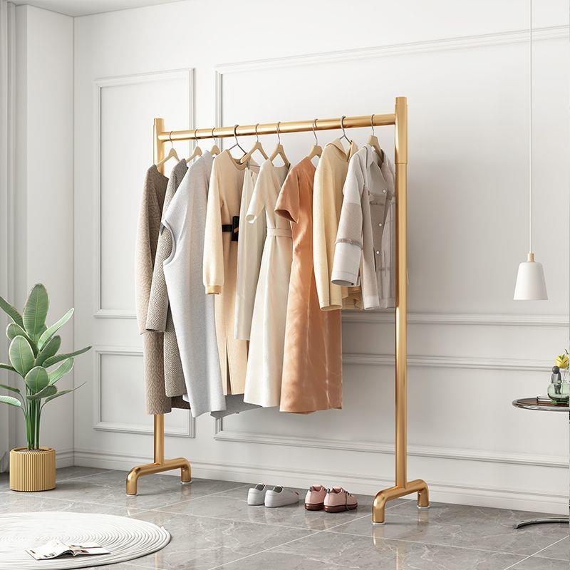 新款厂家简约挂衣架铁艺伸缩落地卧室家用衣架简易晾衣服架子