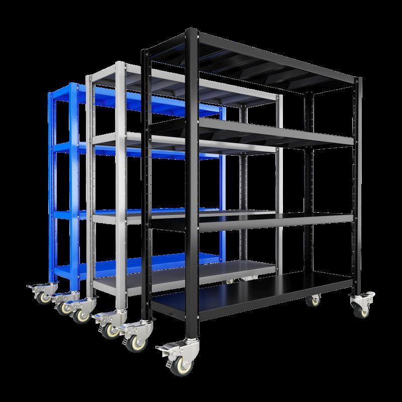 仓库货架带轮置物架多层重型仓储货物架推车储物架承重家用铁架子