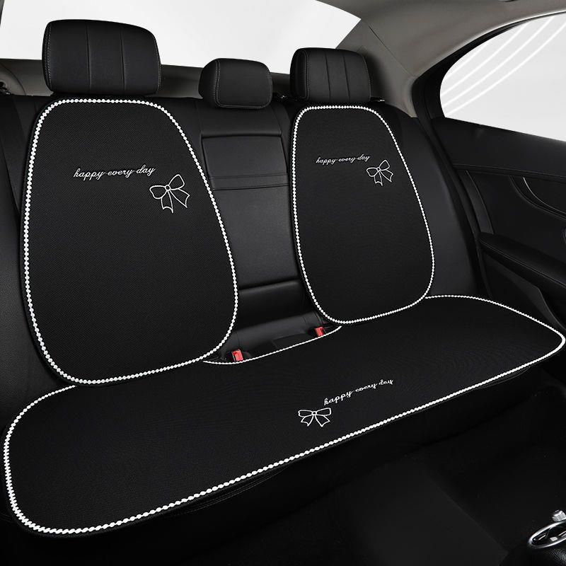 新款汽车坐垫四季通用蝴蝶结轻奢女神风套舒适防滑车内装饰耐脏