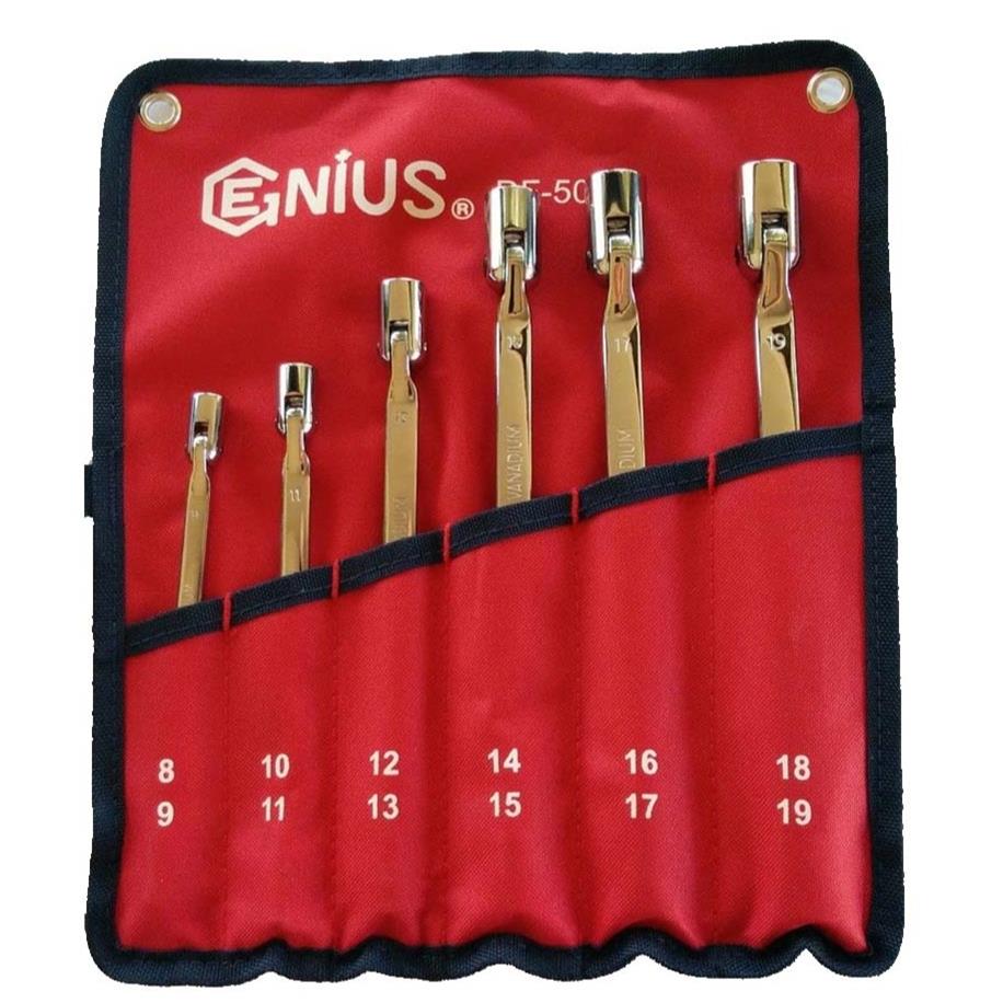 天赋（GENIUS）DF-506M 公制6件套精抛光双头角度套筒扳手组