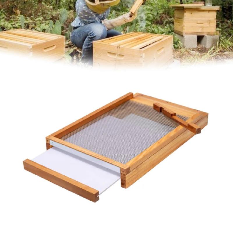 朗式多功能10框抽拉透气蜂箱底座 原木蜂箱塑料底板防潮防虫底座