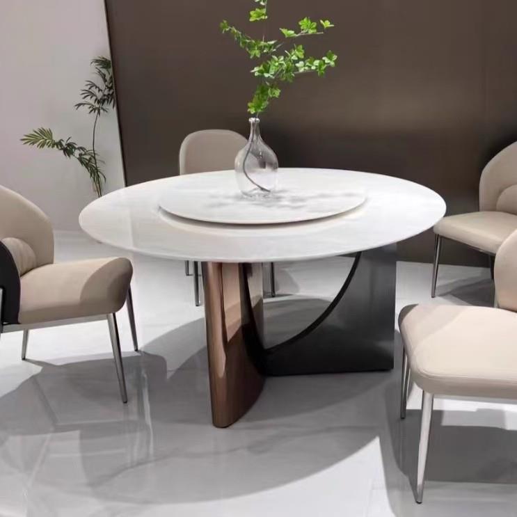 轻奢餐台脚奢石底座大理石架意式家具岩板桌腿不锈钢极简餐桌