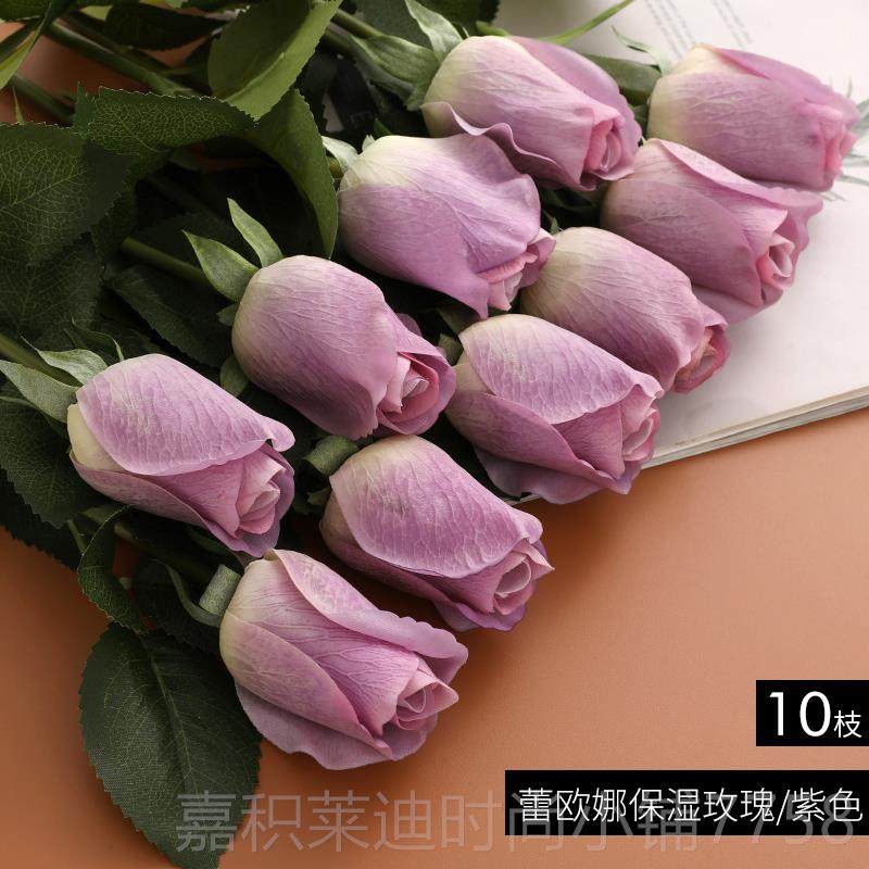 高档高档感玫瑰花仿真束支假花摆设10枝客单厅餐花桌手茶几装饰品