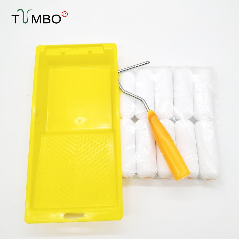 工厂直销TUMBO跨境4寸双圆油性海绵滚筒刷涂鸦绘画无刷痕油漆刷