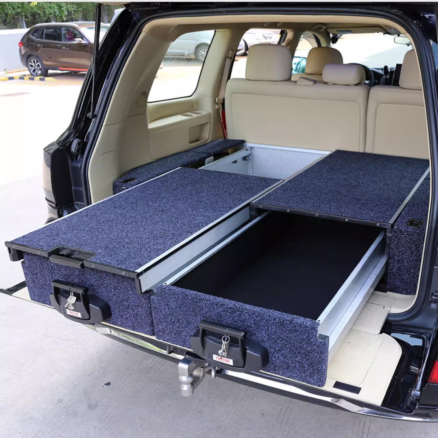 工厂直销TUMBO汽车魔盒地垫后备箱铺垫改装抽屉储物盒毯子可裁剪