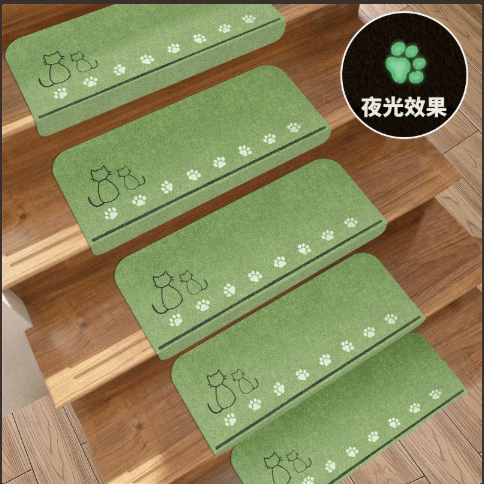 夜光猫爪楼梯防滑垫免胶自粘木楼梯踏步垫宠物老人台阶垫家用