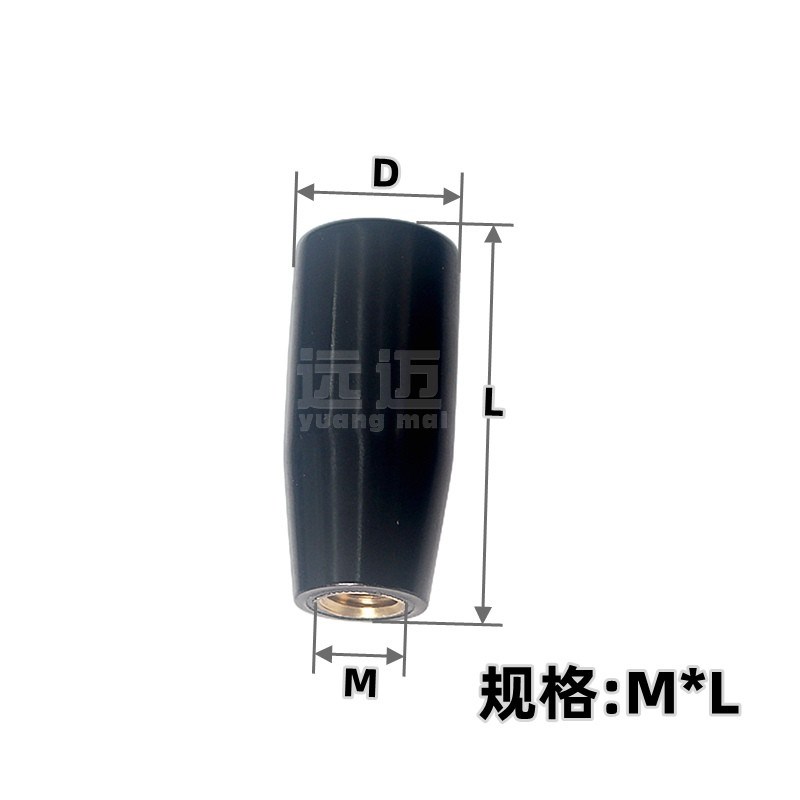 长手柄套胶木铜牙螺纹盲孔柱状手柄 杆型固C定握柄M5M6M8M10M12M1