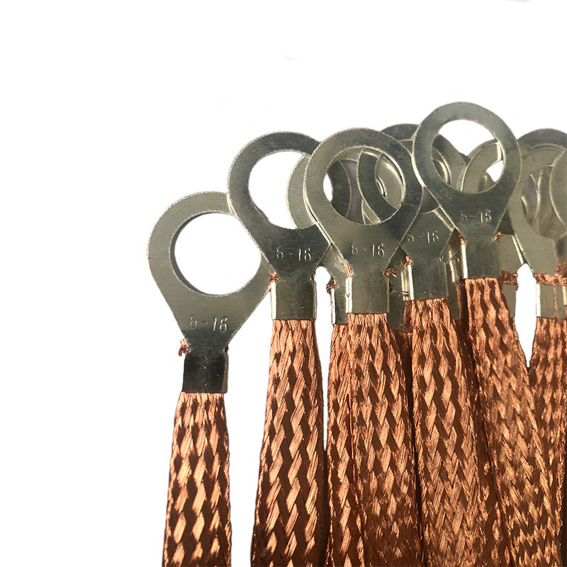 防静电法兰跨接线纯铜桥架编织带连接线6平方铜接地线导电O型接头