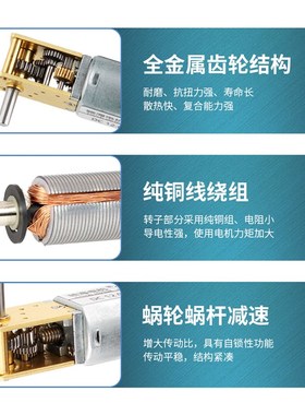 工厂销售12T直流电涡轮蜗杆050S减速电机90度安装12V6V变速马达