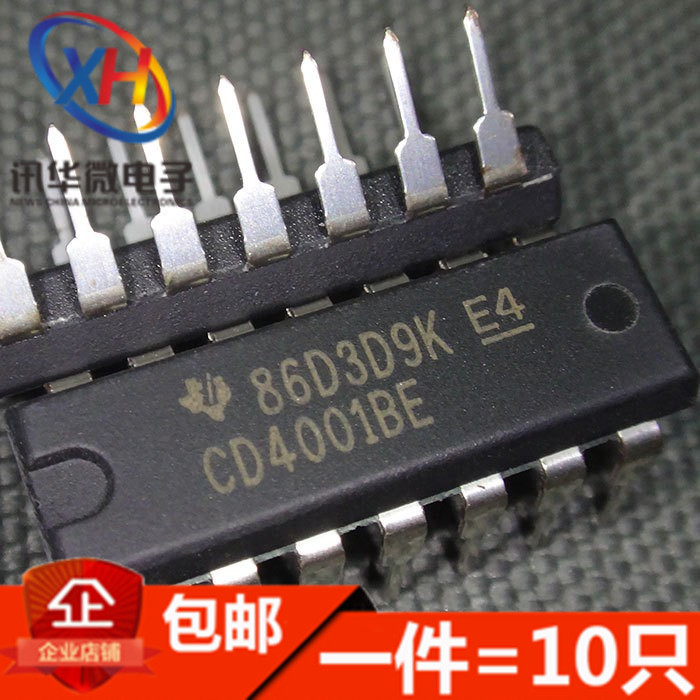 CD4001BE CD4001BD 四2输入端或非门 DIP-14 进口