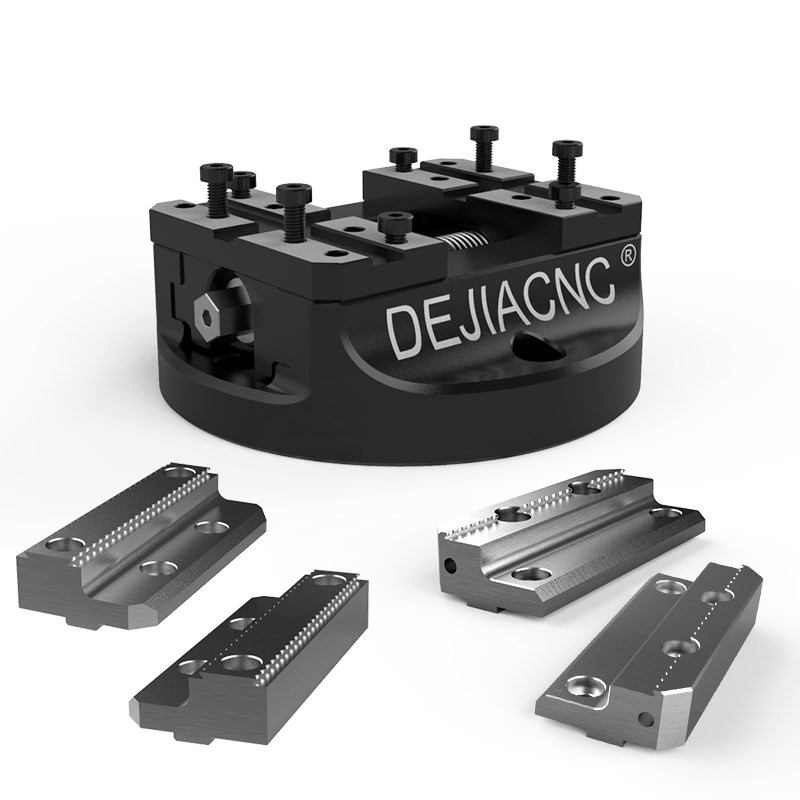 自定心四 五轴加工中心oCNC同心虎钳 夹具 可换式钳口45度燕尾台