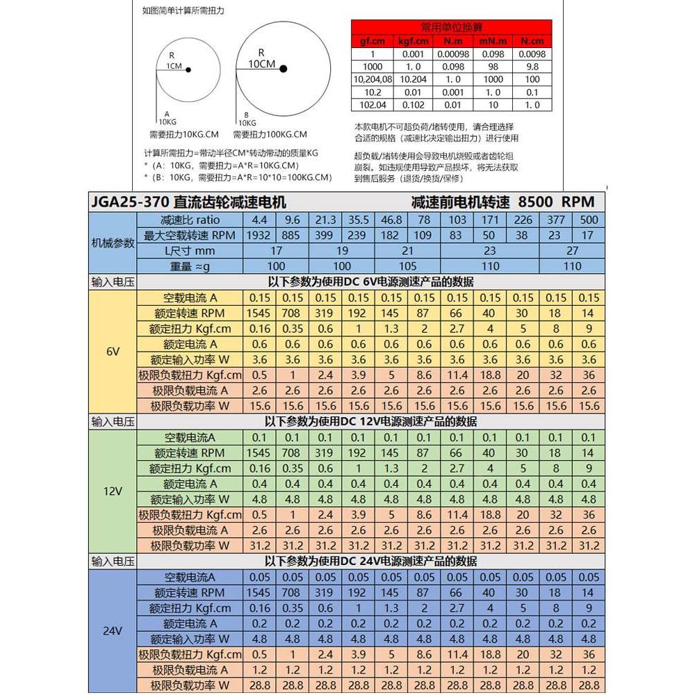 GA25-370微型直流减速电机大扭力机器人航模小马达加长轴6V12V24V