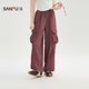 2026夏季 工装 口袋抽绳松紧腰直筒裤 三福休闲裤 子女装 521031