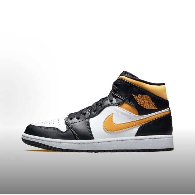 nike耐克JordanAirJordan1中帮复古篮球鞋男款黑黄[wf]554724-177