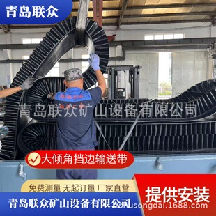 联众供应NN200*4 B800 橡胶带 大倾角挡边输送带 波纹裙边 环形带