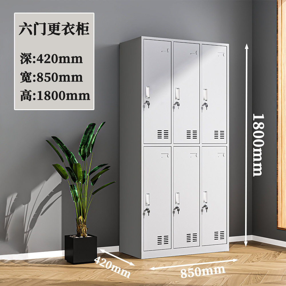 钢制更衣柜员工柜铁皮柜带锁浴室换衣柜多门柜鞋柜储物柜文件柜