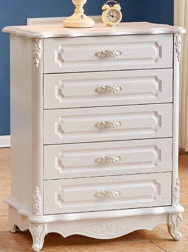 5YA1批发欧式五斗柜卧室雕花靠墙储物收纳柜白色客厅抽屉柜简约现