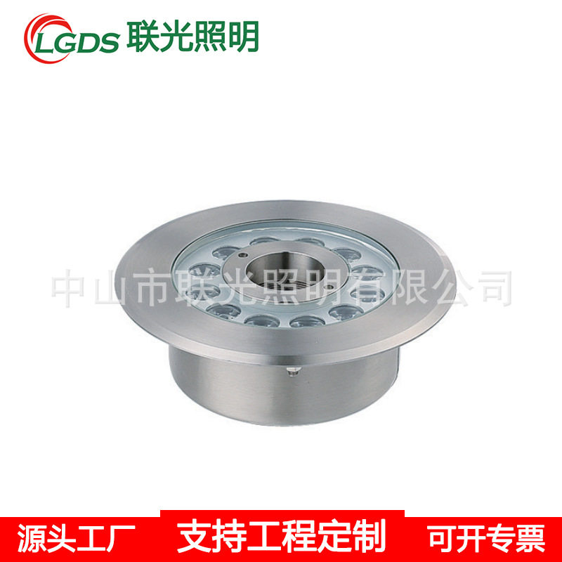 LED喷泉灯RGB水池灯12V24V七彩变色环形全不锈钢水底灯水下涌泉灯