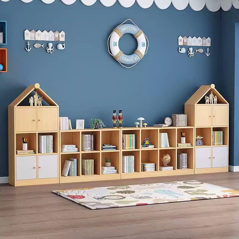 儿童实木书柜幼儿园储物柜家用置物架