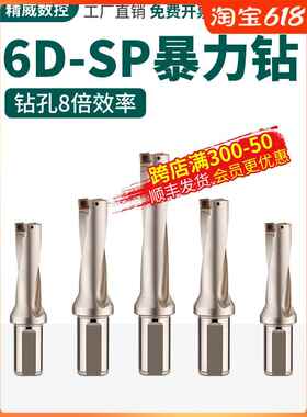6du钻刀杆暴力钻u转钻头SP平底深孔车床用数控喷水快速6倍spu钻头