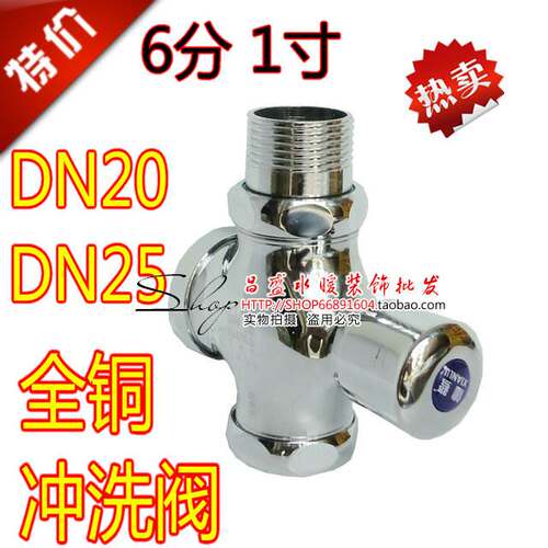 全铜大便冲洗阀/蹲便冲洗阀/自闭阀1寸 6分 DN25 DN20