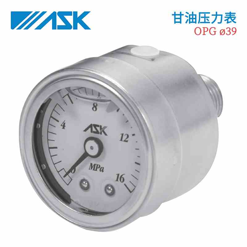 原装日本ASK压力表OPG-DT-R1/4-39X1/2.5/4/6/10/16/25/40MPA-S