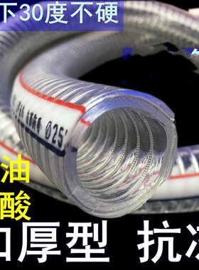 PVC食品级软水管内径32MMX外径40MM防冻耐高温透明钢丝软管加厚