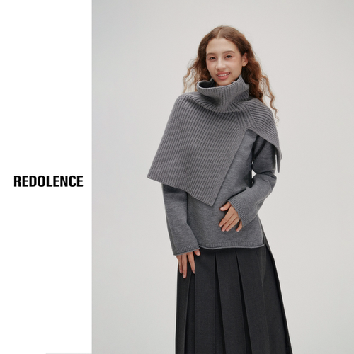 REDOLENCE针织短毛衣围脖两件套