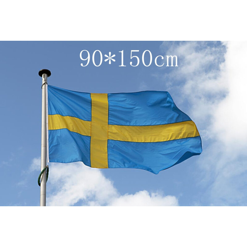 现货包邮90*150cm 3*5ft 瑞典国旗 4号涤纶旗帜 sweden flag