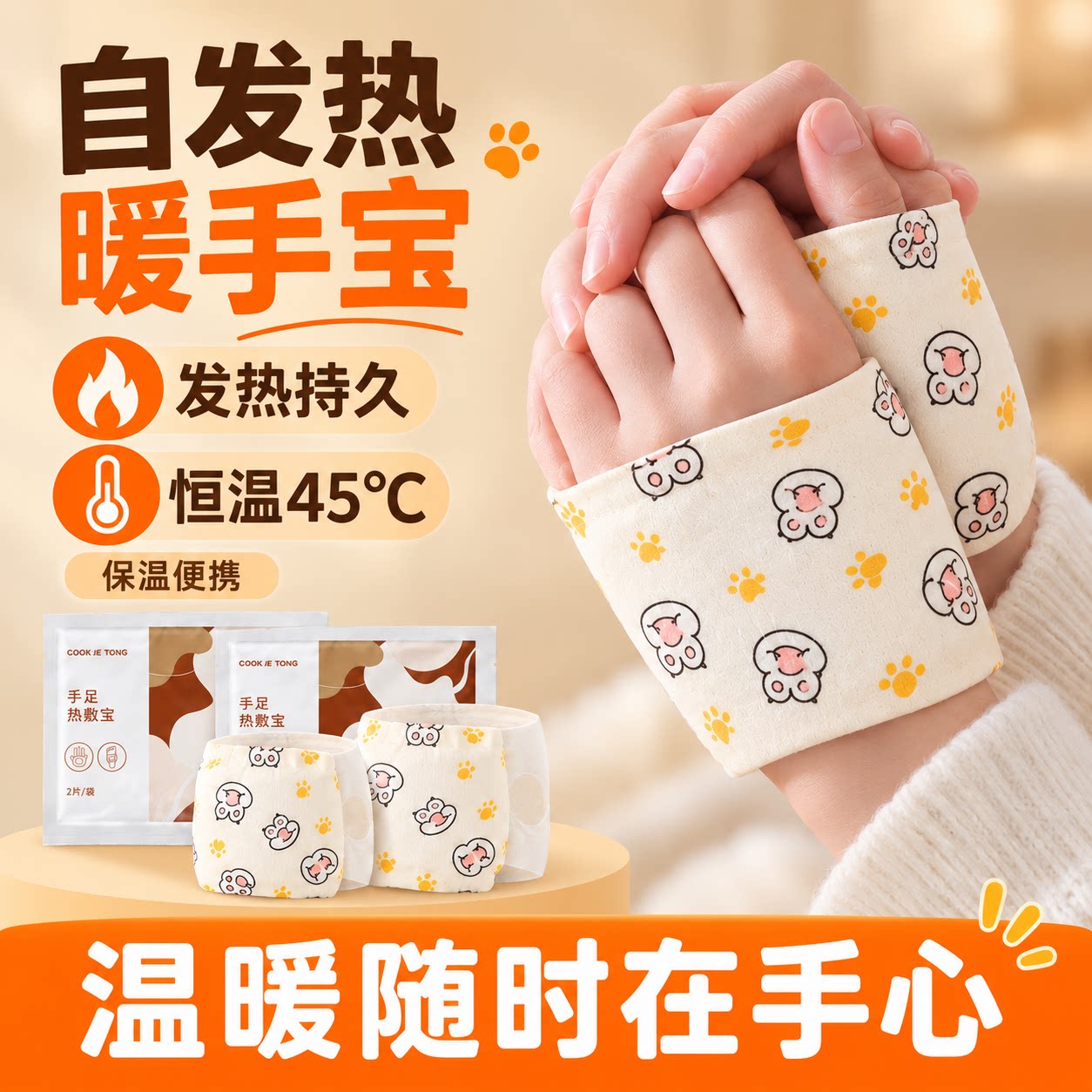 自发热暖手宝暖手贴学生专用穿戴式暖宝宝儿童上学暖手神器一次性