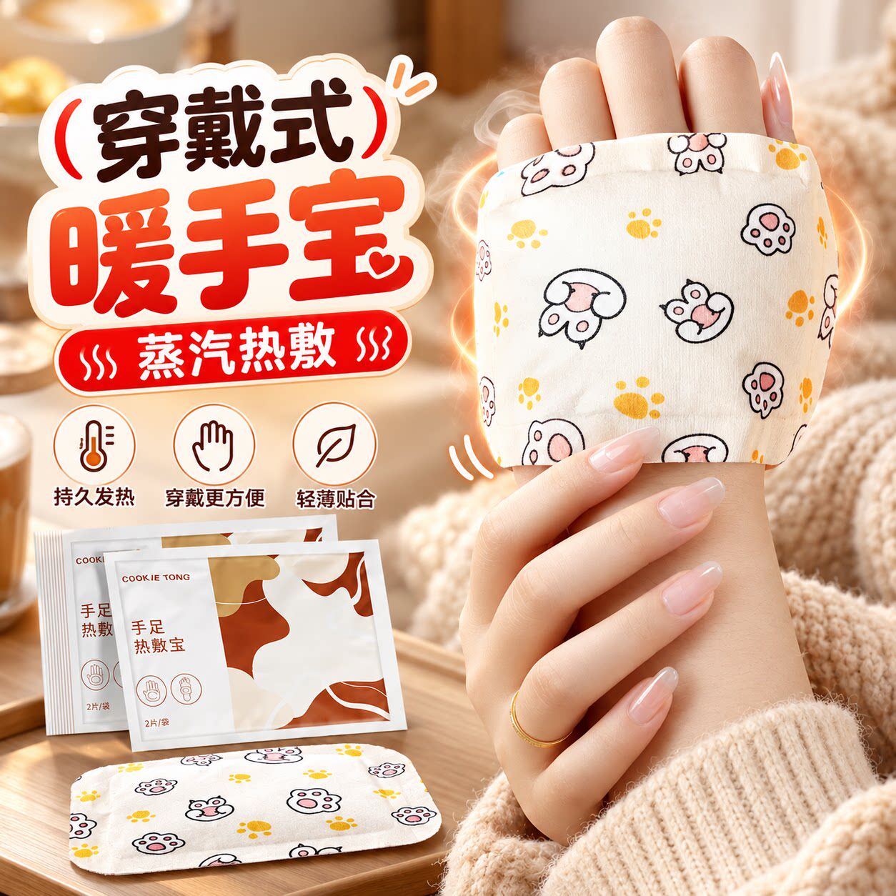 穿戴式自发热迷你暖手宝