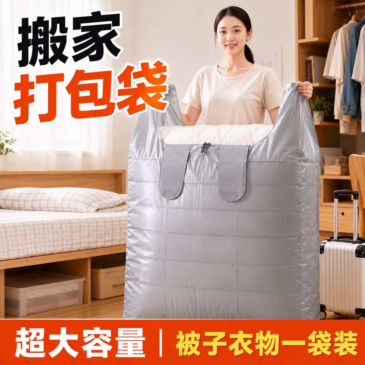 搬家打包袋子大容量收纳袋棉被衣服被子防潮防尘家用大号收纳袋