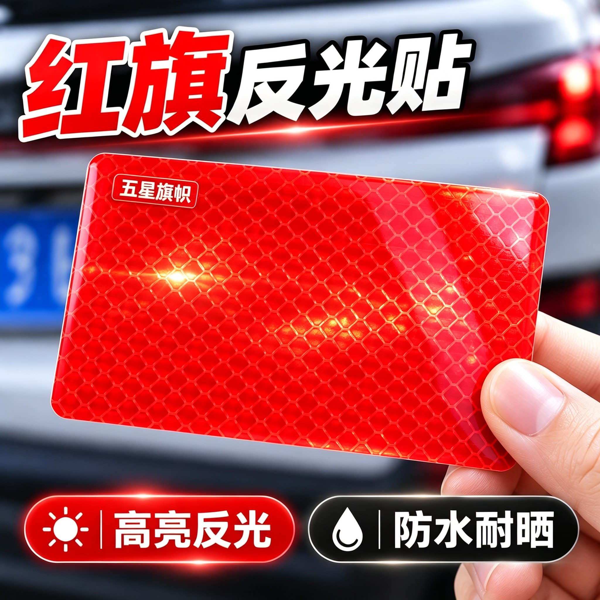 磁吸国旗车贴国庆装饰汽车用品车贴反光强磁性网红爆款反光贴