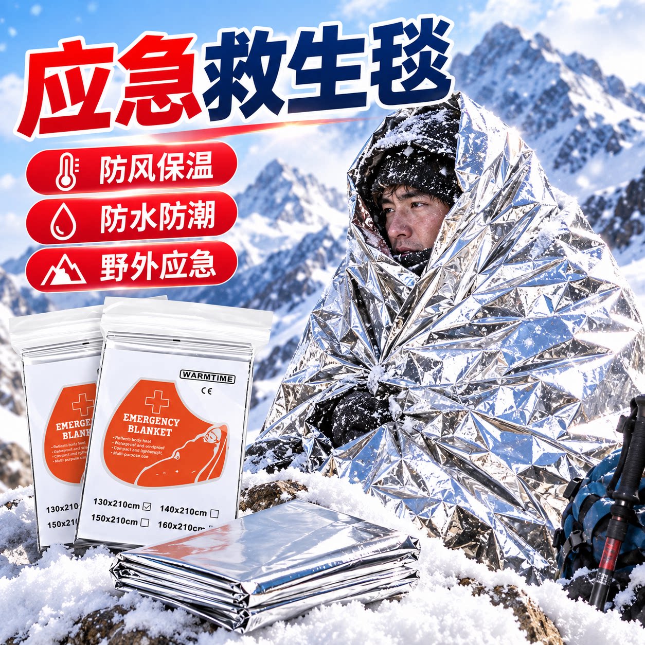 户外应急救生加厚防冻保温毯