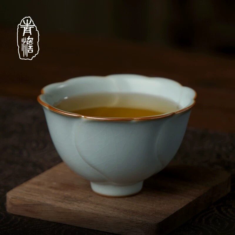 汝窑茶杯主人杯单杯陶瓷功夫茶具品茗杯个人专用喝茶杯子家用茶盏