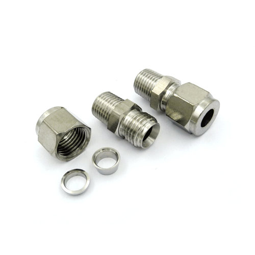 。不锈钢卡套接头ZG螺纹 直通终端 单双卡套接头 卡套式管接头