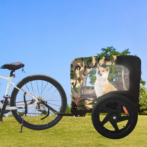 批发中大型犬宠物自行车拖车大空间宠物推车户外骑行猫狗拖挂车
