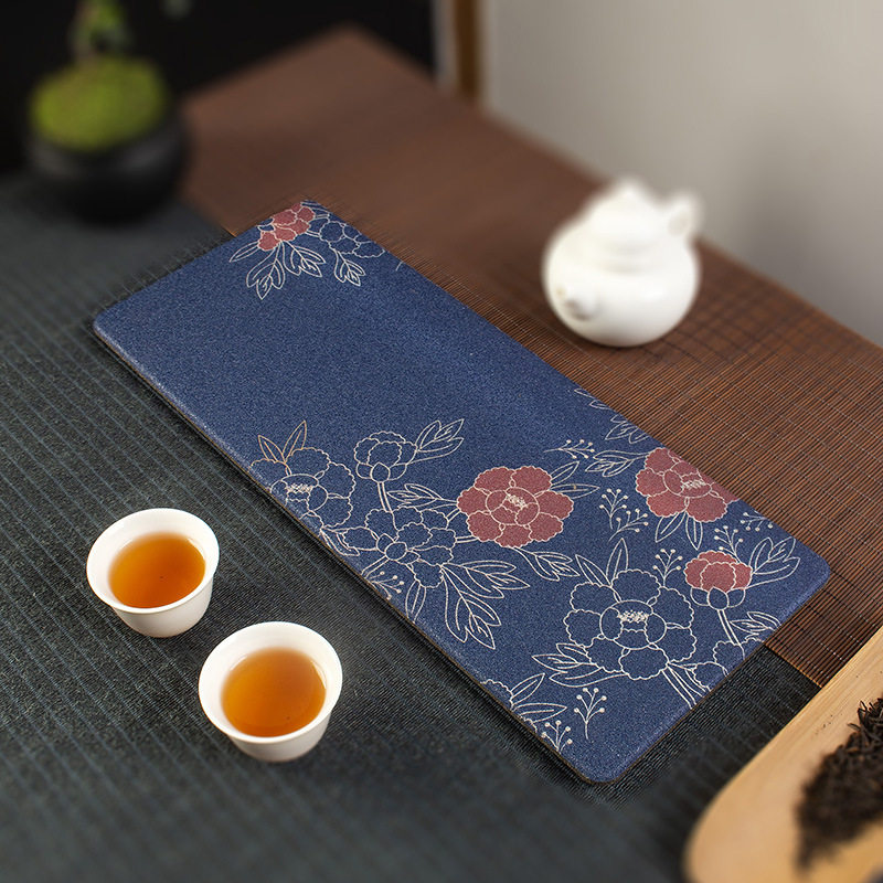 2025新品创意速干吸水茶盘陶瓷干泡台茶壶托盘家用长方形轻奢现代