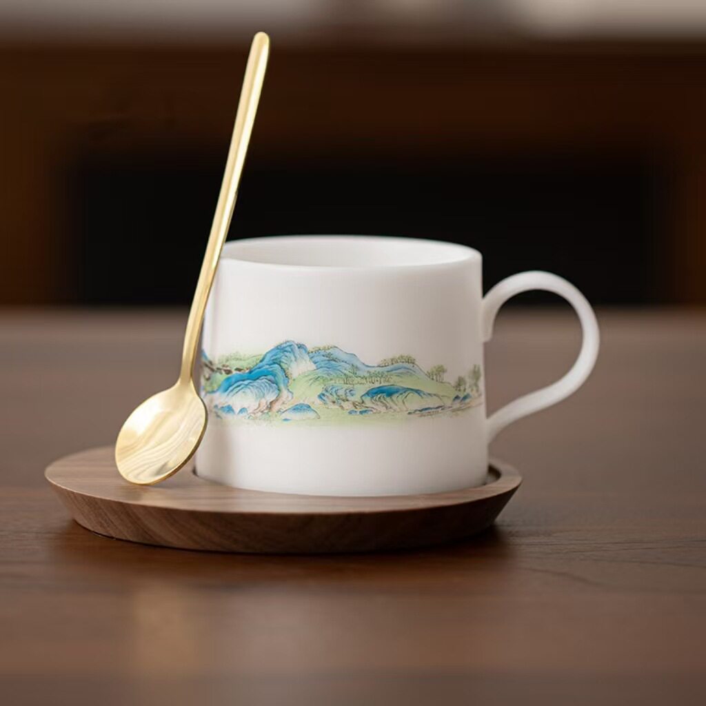 冰种咖啡杯挂耳式陶瓷咖啡杯套装 设计感小众马克杯燕麦杯