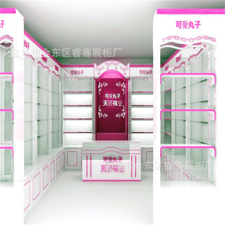 可定制矮货架 鞋子展示柜 3d全息投影 制作中白展柜 义乌展示柜厂