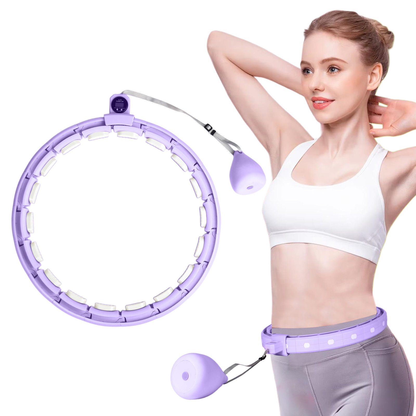 不会掉的呼啦圈新款智能呼啦圈可拆卸按摩呼啦圈懒人健身燃脂器材