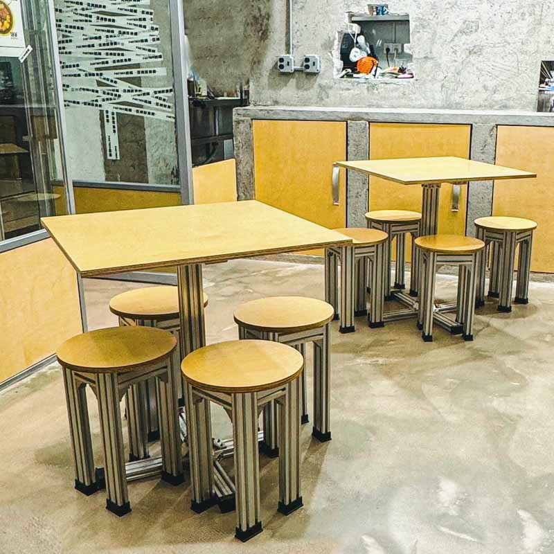 餐厅复中古风方桌咖啡厅烘焙甜品店酒吧餐桌民宿法式实木桌椅组合