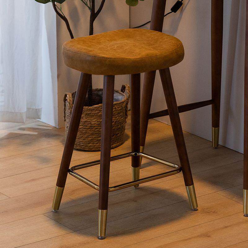 欧式吧台椅现代简约吧台凳子酒吧阳台家用岛台高脚凳轻奢实木吧m^