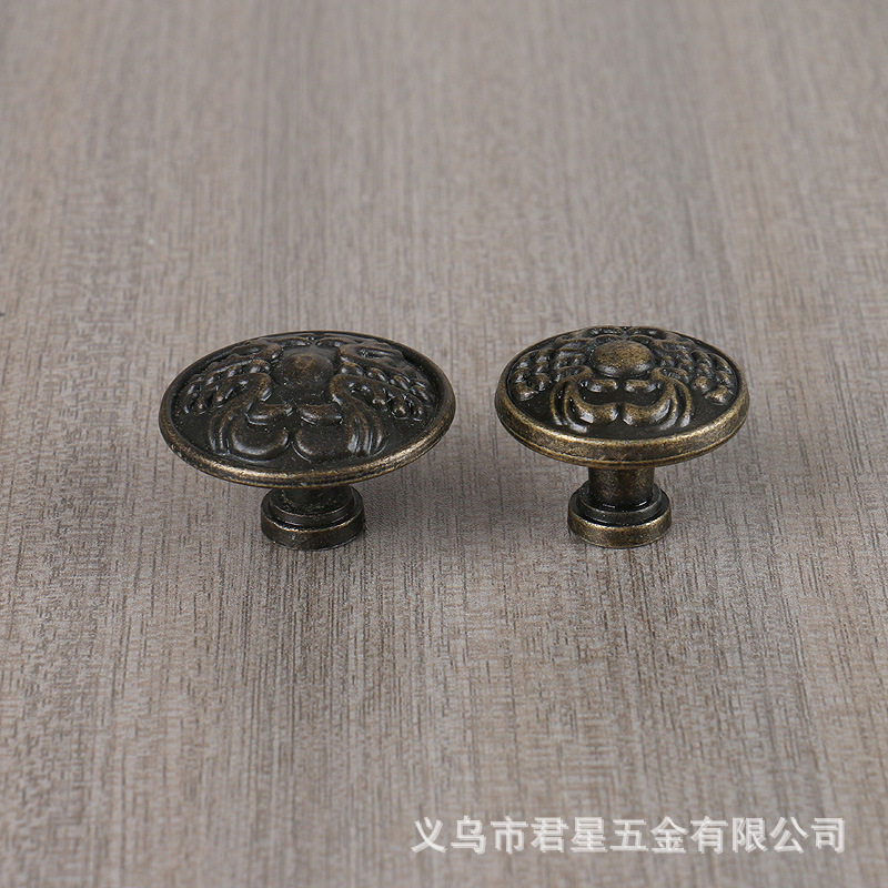 青古铜圆形单孔橱柜抽屉拉手