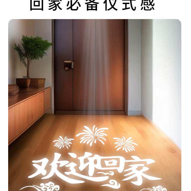 玄关入户门迎宾投影灯嵌入式过道走廊灯人体感应氛围筒灯射灯