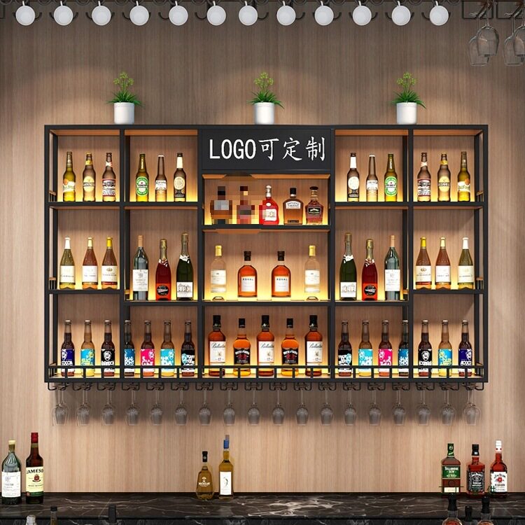 吧台餐厅壁挂铁艺红酒架