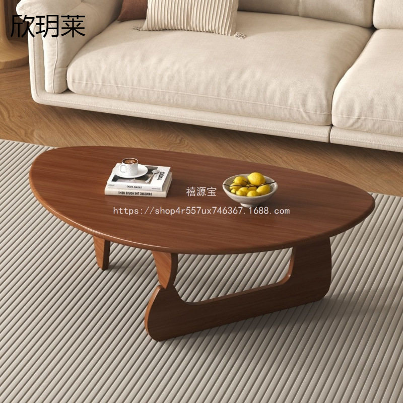 禧源宝日式轻奢三角实木茶几
