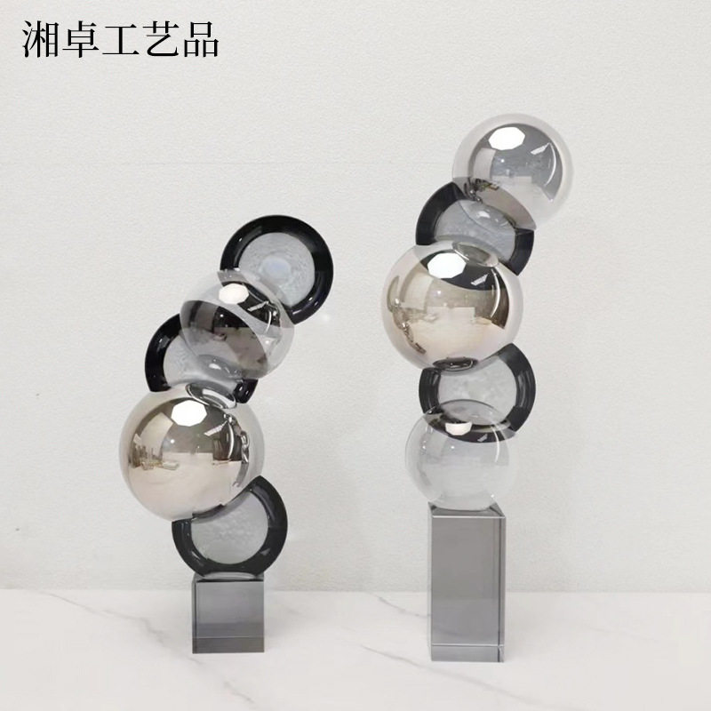 创意水晶几何摆件样板房电视柜客厅桌面卧室书房家居饰品欧式风格